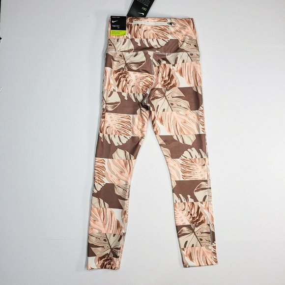 Nike Dry Leggings Women's Tight Crop Length Running Training Sport DD2291-133 - Picture 3 of 12